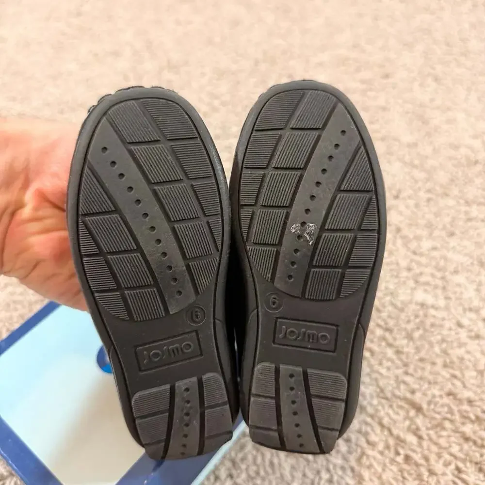 Josmo Boys Black Slip‎ On Dress Shoes Loafers Toddler Size 6 Formal EUC